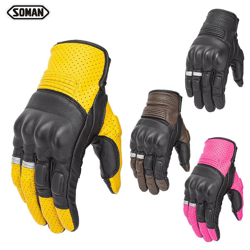 Motorcycle Riding Gloves Full Sheepskin Gloves Warm Gloves Four Seasons Universal Men And Women Suitable For MG22 Gloves