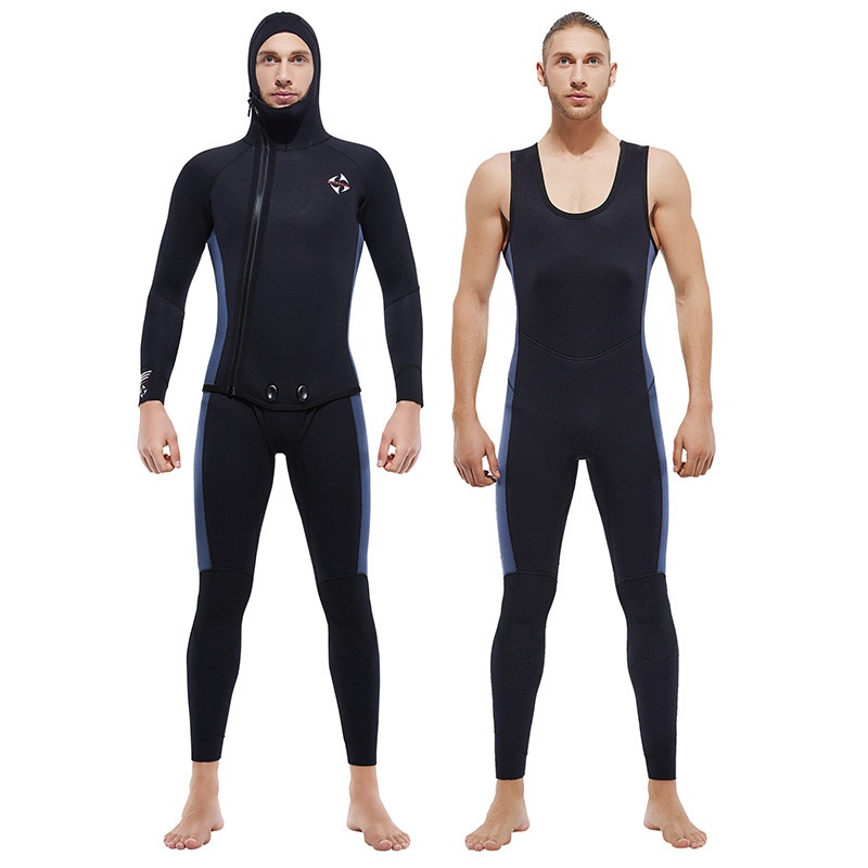 DIVE&SAILDiving Suit5 MMSplit Hooded Warm Vest Winter Swimming Snorkeling Surfing Cold-proof Diving Suit