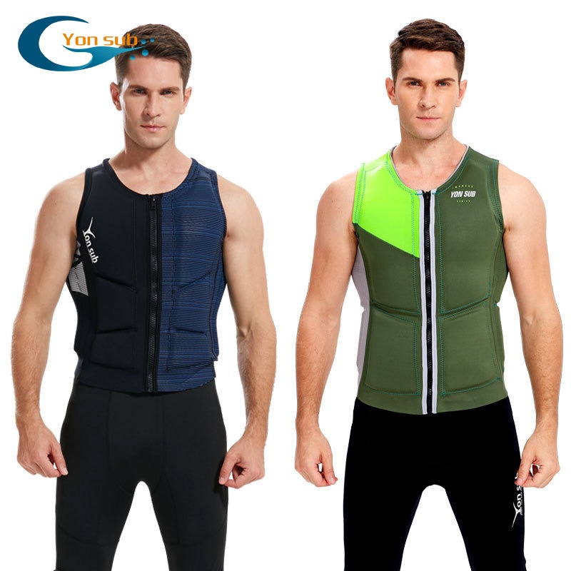 Life Jacket Vest Ocean World Black Adult Performance Surfing Water Skiing Motorboat High Quality Buoyancy Anti-collision Clothing