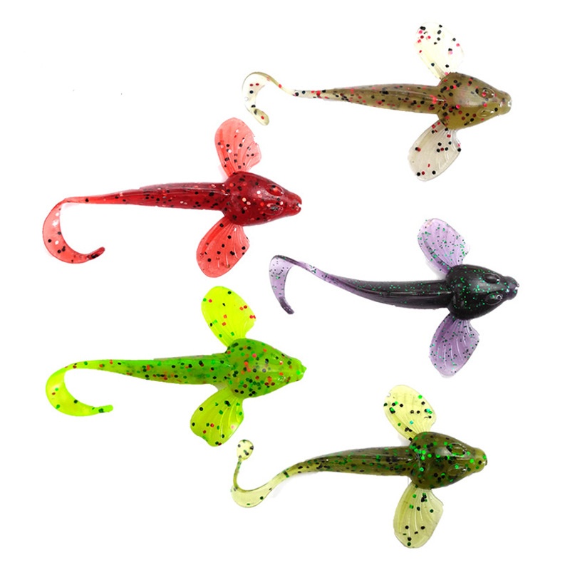 Salamander Type Lure Bait Fish Shape Curled Tail6 Packs Of Bait Floating Water Bionic Fake Bait Soft Bait Curled Tail Soft Worm10cm5g