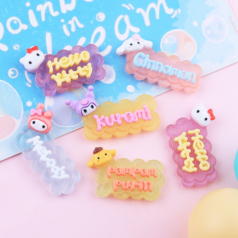 Luminous Small Animal Word Card Cute Diy Cream Glue Mobile Phone Case Refrigerator Magnet Hairpin Jewelry Resin Accessories