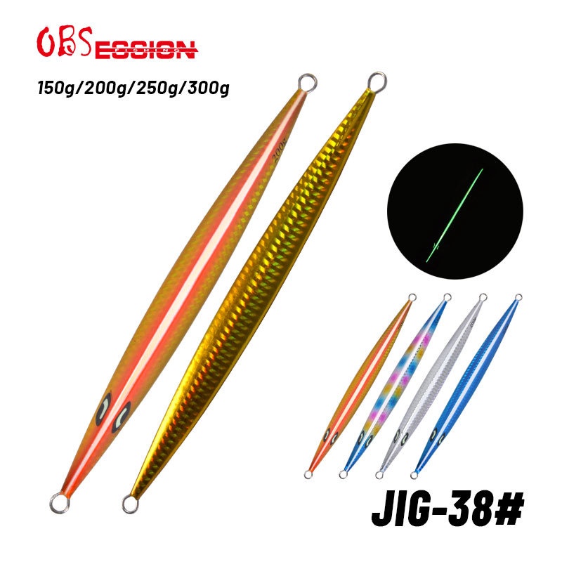 Nanyou Sea Fishing Slow Shaking Iron Plate Bait Fast Sinking Road Bait Metal Luminous Long Lead Fish Bait Tuna Iron Plate Fake Fish Bait