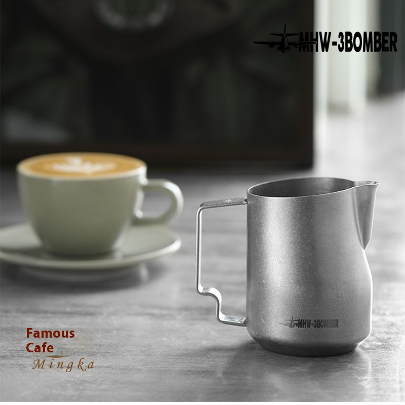 MHW-3 BOMBERBomber Pull Flower Cup Turbine Milk Jar Stainless Steel Eagle Beak Italian Milk Foam450ml