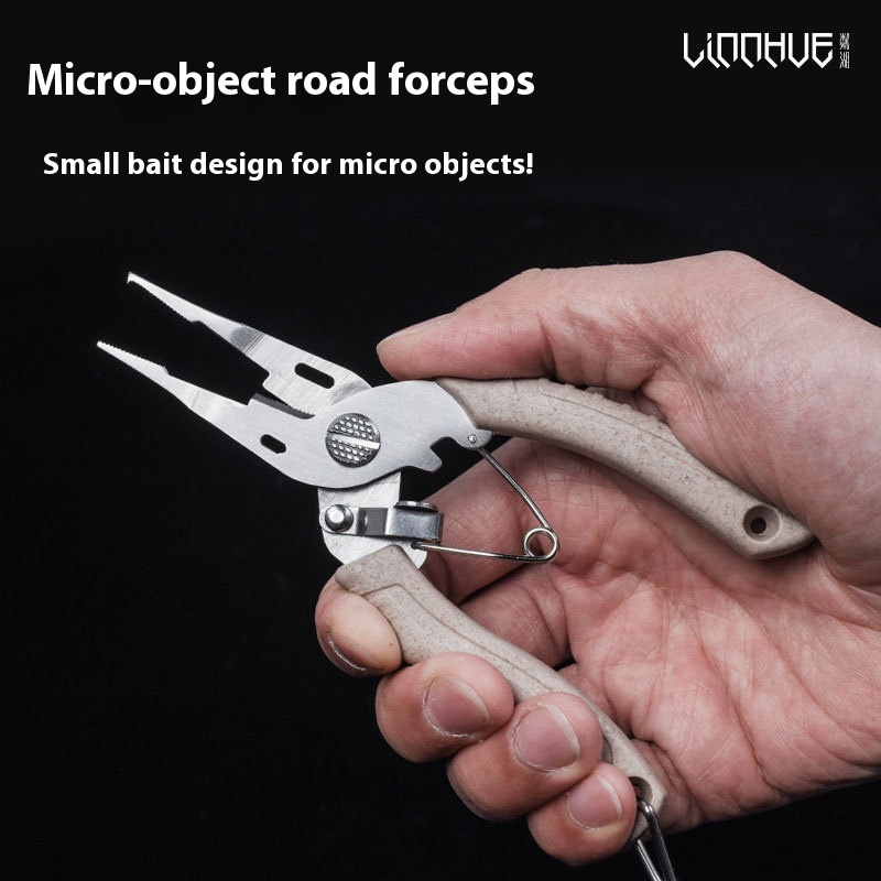 Linhu Portable Stainless Steel Micro-lure Pliers Hook Removal Pliers Fish Control Pliers Fishing Scissors Fishing Gear Accessories