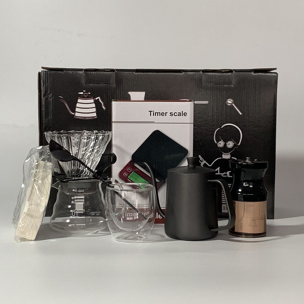 Storage Travel Hand Brewed Coffee Pot Set Hand Grinder Coffee Pot Full Set Of Utensils Filter Cup Hand Brewed Pot Combination