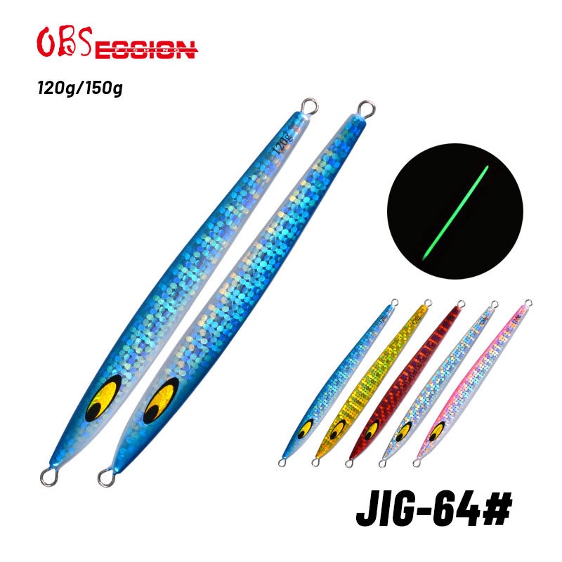 Mosaic Iron Plate Lure Bait Long Strip Luminous Lead Fish Bait Sea Fishing Trolling Fast Sinking Fish Bait Lure Iron Plate