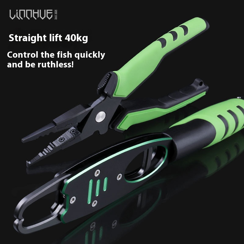 Linhu Aluminum Alloy Multifunctional Pliers Fish Control Device With Scale Fish Control Pliers Lure Pliers Fishing Pliers Fish Clippers Fishing Gear