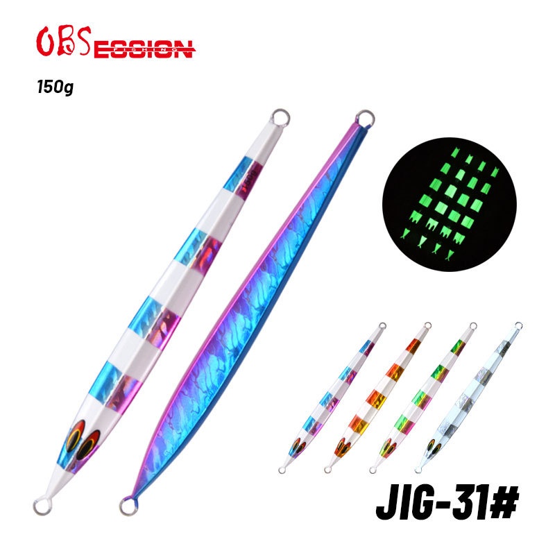 Fast Sinking Iron Plate Lure Bait Luminous Lead Fish Iron Plate Fake Bait150g Offshore Boat Fishing Yellow Bonito Tuna Red Sweet Fish Bait