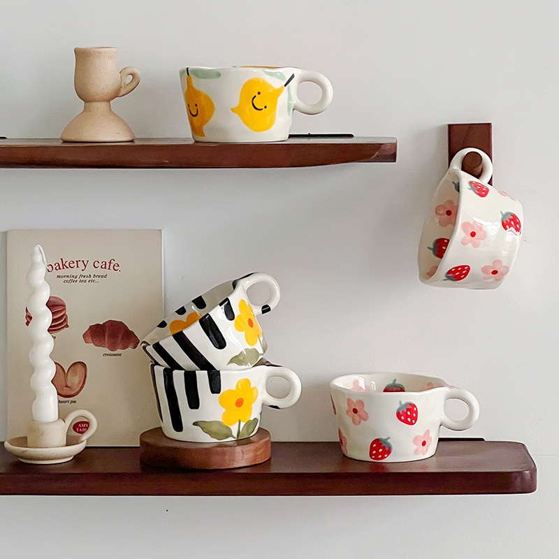 High-value Tiger Orange Hand-painted Mug Hand-kneaded Ceramic Cup Children's Cute Breakfast Milk Water Cup