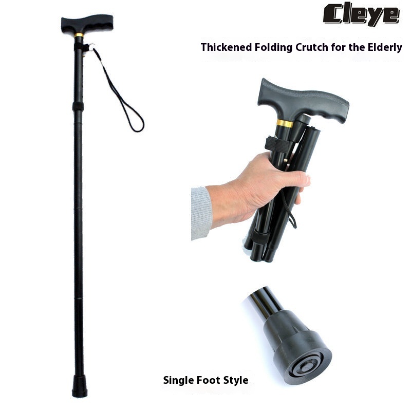 Aluminum Alloy Folding Walking Stick Elderly Trekking Stick Anti-slip Walking Stick Elderly Adjustable Telescopic Walking Stick