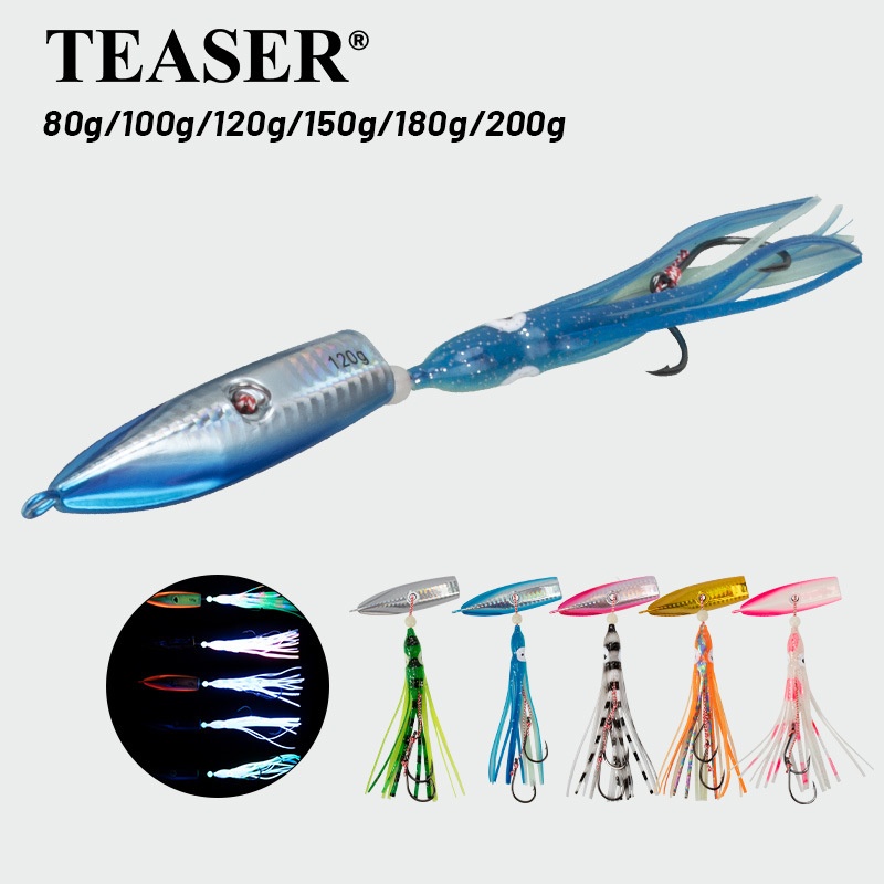 Cod Iron Bait Yanyue Night Light UVBionic Squid Hook Sea Fishing Slow Shake Black And Yellow Sea Bass False Bait Bearded Man Jig