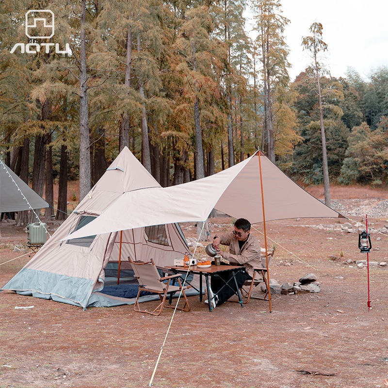 Concave And Convex Portable Folding Tent Outdoor Camping Equipment Thickened Rainproof Camping Indian Pyramid Tent