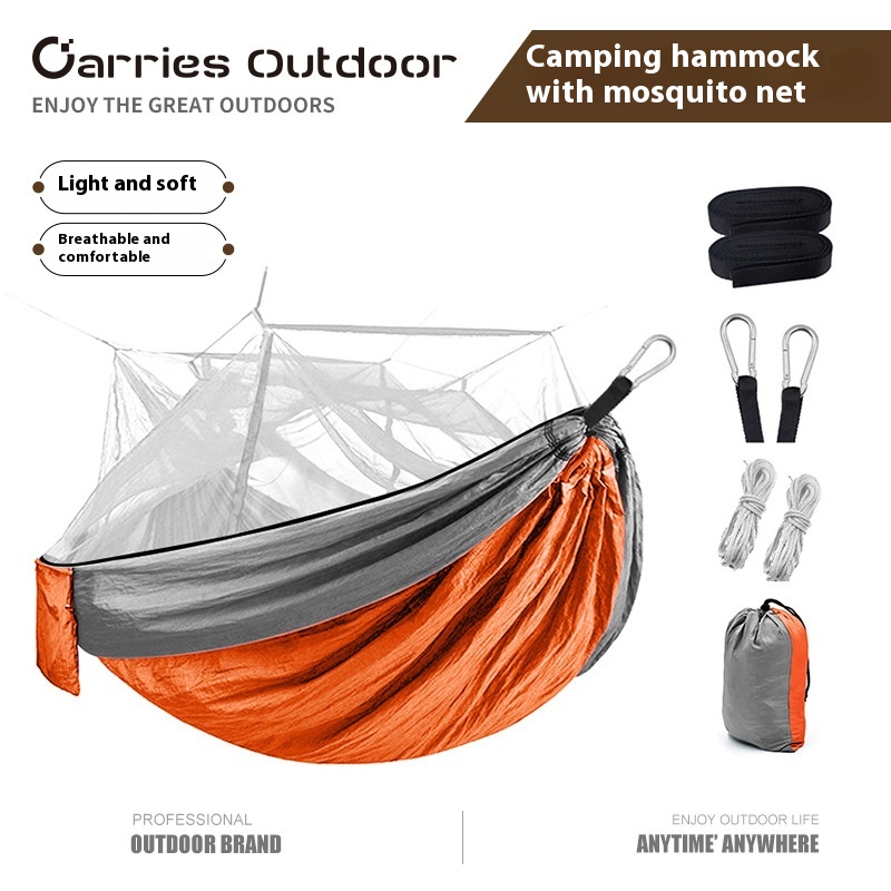 Kaisi Outdoor Encrypted Mosquito Net Hammock Outdoor Camping With Mosquito Net Hammock Anti-mosquito Camping Mesh Hammock