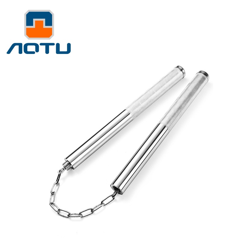 Concave And Convex Stainless Steel Nunchaku Martial Arts Stick Nunchaku Outdoor Swing Stick Car Self-defense Stick AT6923