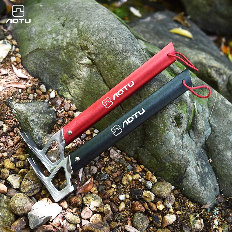 Tent Hammer Lightweight Aluminum Alloy Handle Stainless Steel Hammer Outdoor Mountaineering Camping Tent Ground Nail Puller Hammer