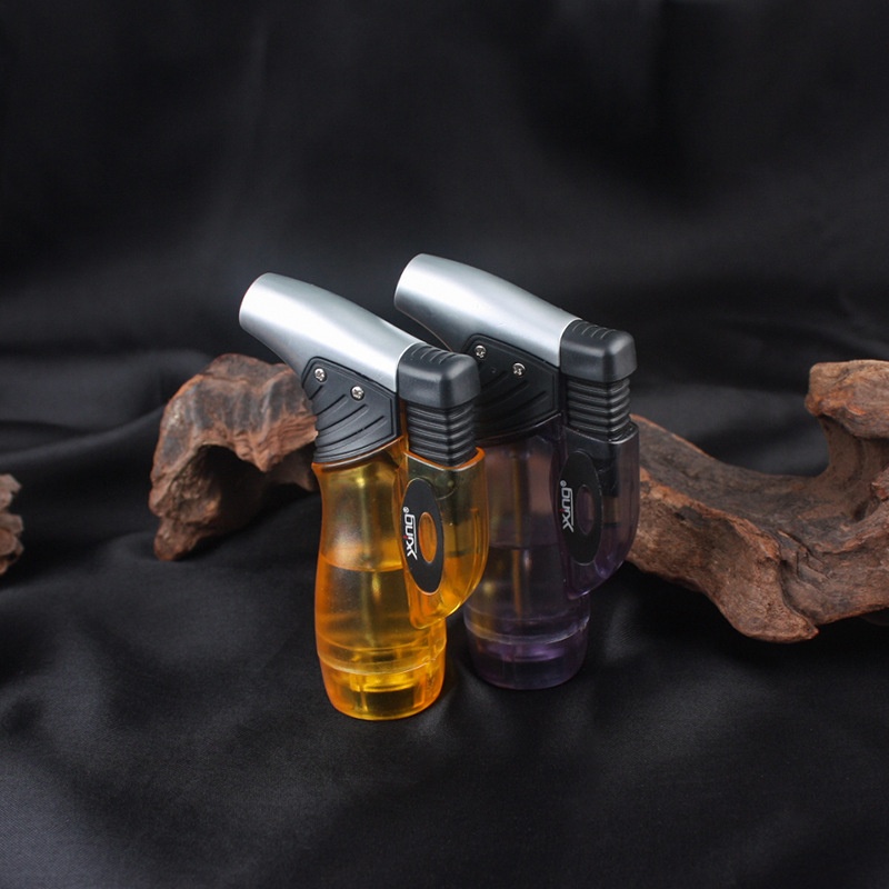 Silver Star Mask Man Inflatable Windproof Straight Lighter Micro Welding Gun Moxibustion/Incense Special