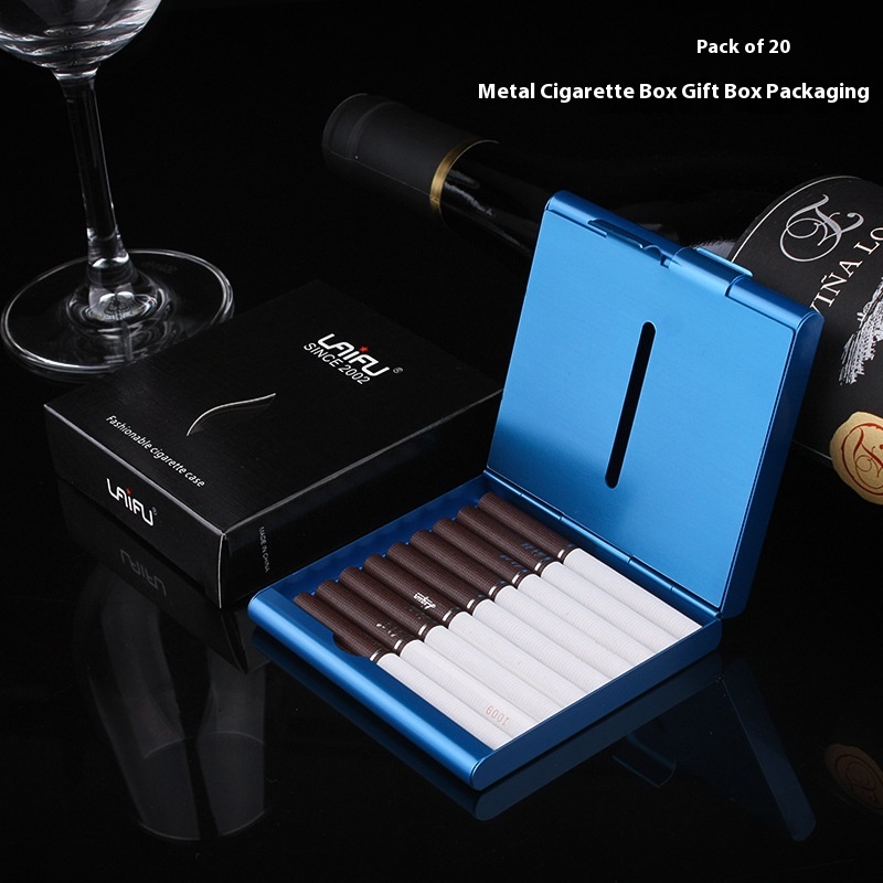 Genuine Laifu846 Aluminum Ultra-thin Folio Cigarette Case Cigarette Holder20-pack Creative Metal Cigarette Box Men's Gift