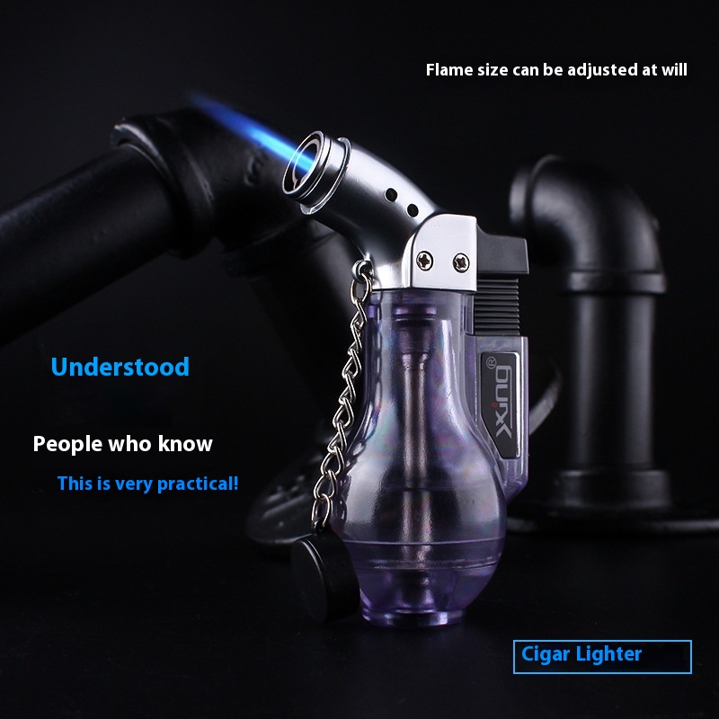 Silver Star Wine Bottle Lighter Creative Windproof Small Straight Punch/Welding Gun/Moxibustion Special Tools