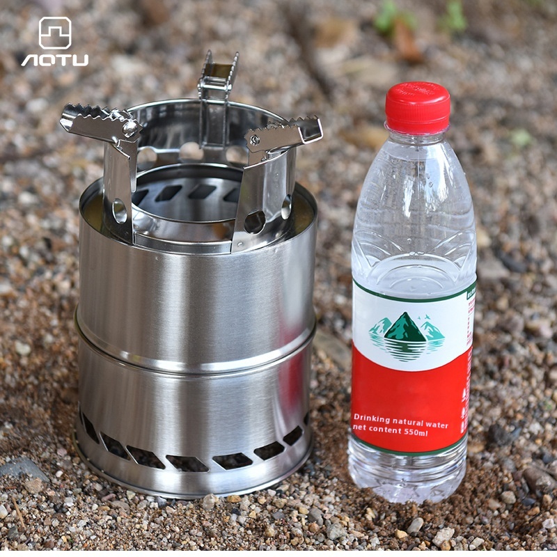 Outdoor Small Firewood Stove Split Folding Picnic Stove Firewood Portable Windproof Alcohol Stove Firewood Gasification