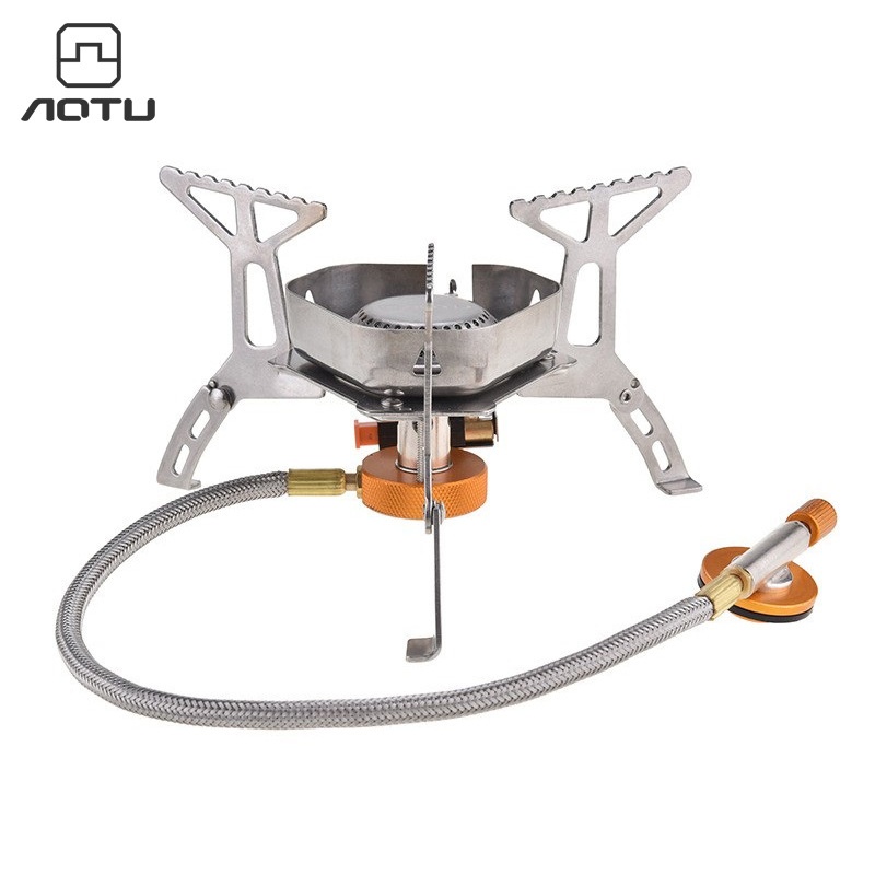 Aotu Camping Windproof Stove Head Outdoor Portable Gas Stove Hot Pot Barbecue Stove AT6317