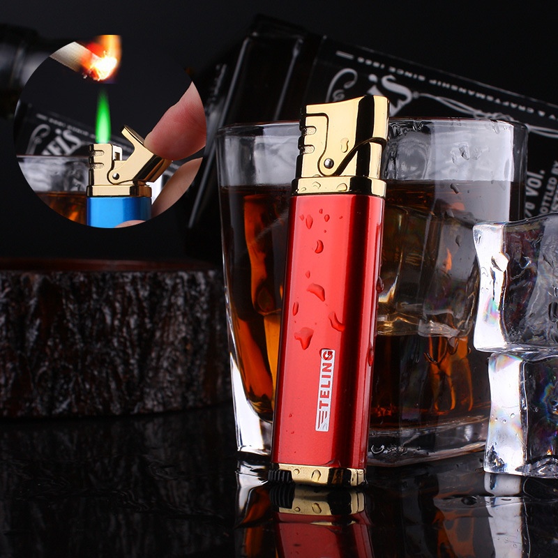 TL-583 Inflatable Windproof Green Flame Lighter With Personalized Laser Engraving Signature