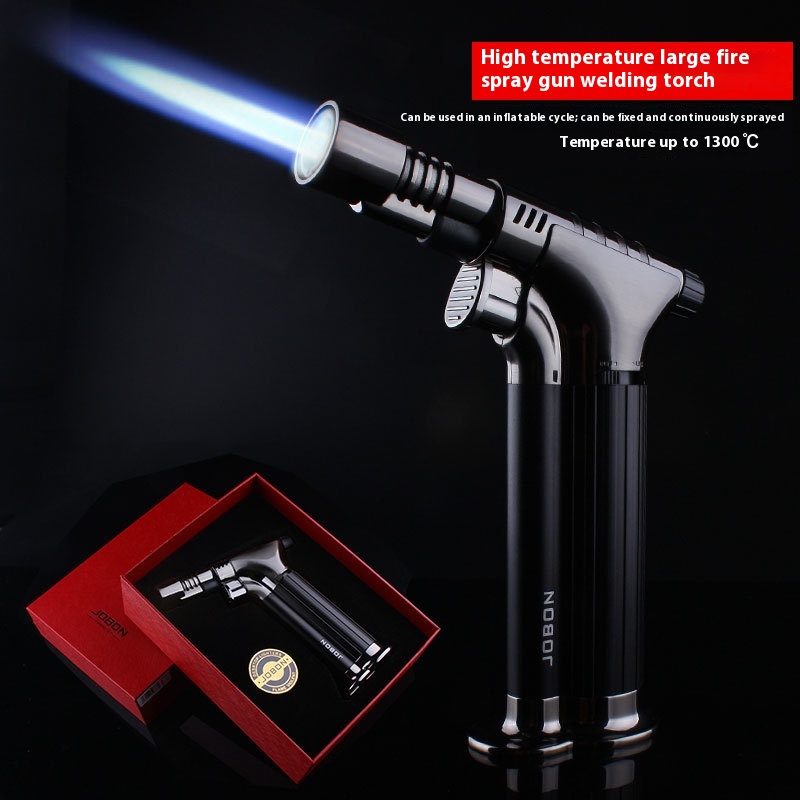 Zhongbang ZB-377 High Temperature Spray Welding Torch Inflatable Direct-injection Lighter Net Red Fast Hand Kitchen Barbecue Fixed Fire