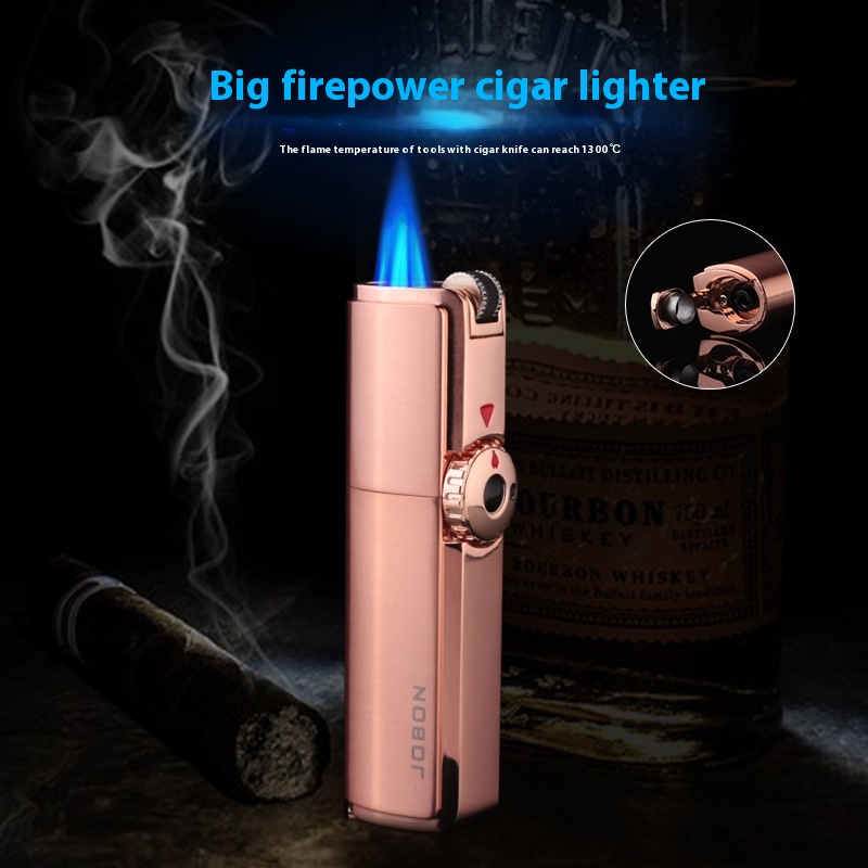 Classic Retro Grinding Wheel Flint Three Fire Direct Windproof Lighter Metal Point Cigar Moxibustion Gas Lighter