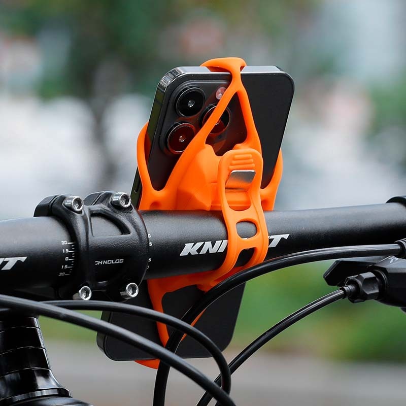 ESLNFBicycle Mobile Phone Holder Road Mountain Bike Silicone Shock Absorption Navigation Bracket Outdoor Cycling Mobile Phone Holder