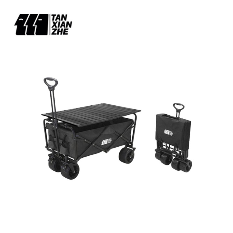 Explorer Outdoor Camping Cart Trolley Household Shopping Cart Camping Equipment Four-wheel Large Capacity Camping Car Folding
