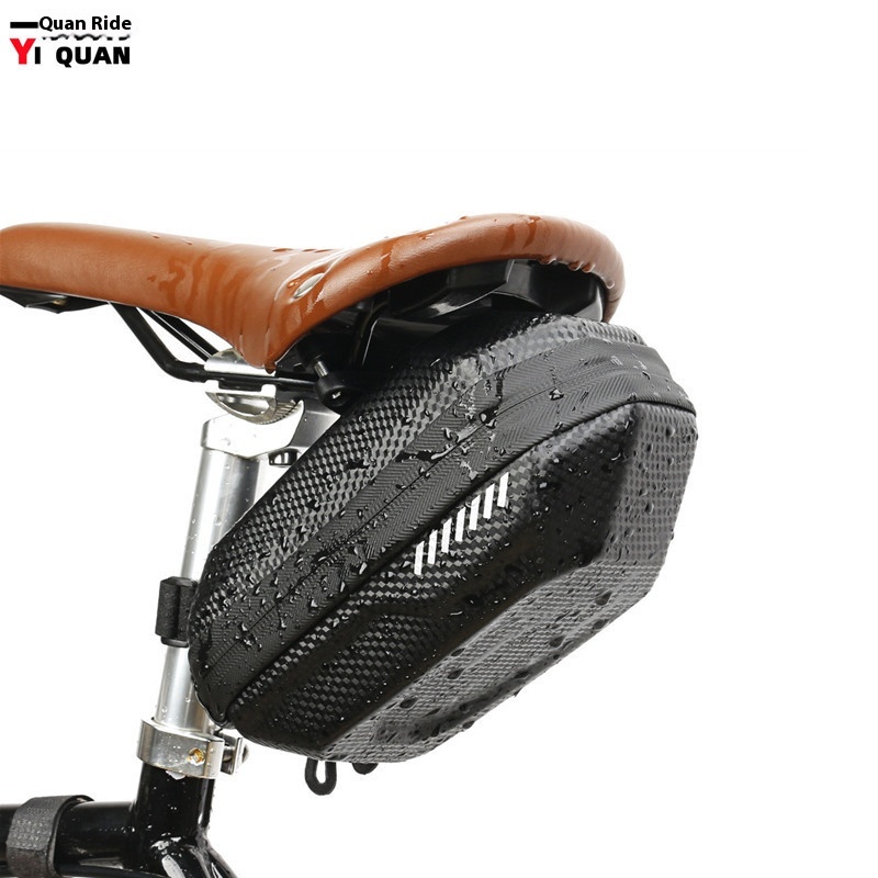 308 Cycling Equipment Waterproof Carbon Fiber Pattern Rear Tail Bag Mountain Bike Large Capacity EVAHard Shell Saddle Bag Bicycle Bag