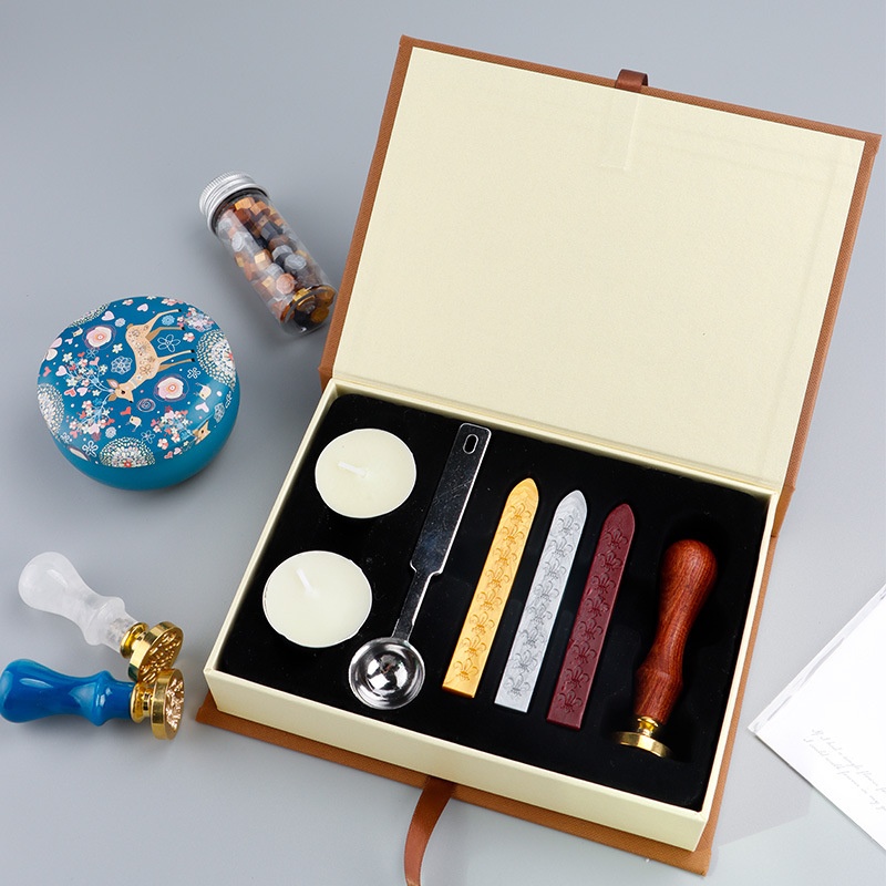 European Retro Wax Seal Set Sealing Invitation Wax Wax Seal Wax Gift Box Letter Blessing Animation
