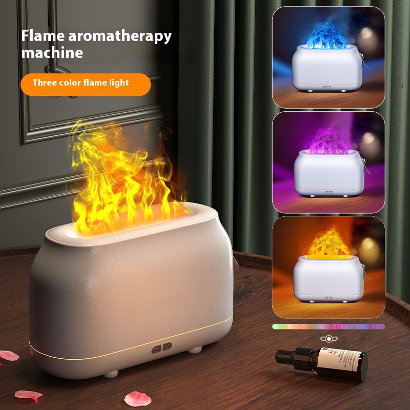 Nordic Style Simulated Flame Aromatherapy Diffuser,Bedroom Ambient Light,Humidifier,And Air Purifier