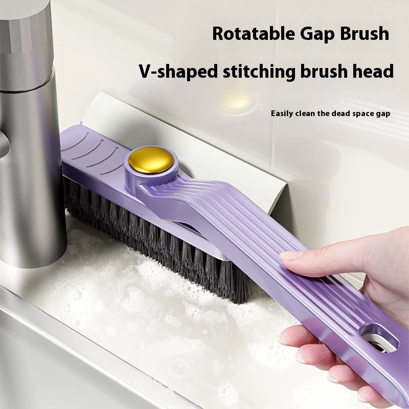 Multifunctional Rotating Gap Brush Four-in-one Bathroom Floor Brush Tile No Dead Corner Cleaning Floor Brush Rotating Scraper Brush