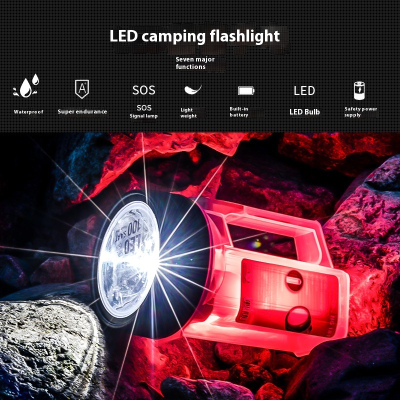 CAMPOUTOutdoor Multi-function Led Light Strong Light Flashlight Handheld Camping Light Portable Camping Lamp