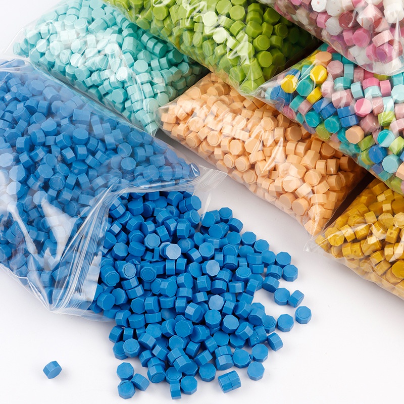 Wax Seal Full Set Sealing Wax Octagonal Wax Wax Particles Mixed Color Pearlescent Transparent Fantasy Color Bulk Cheap