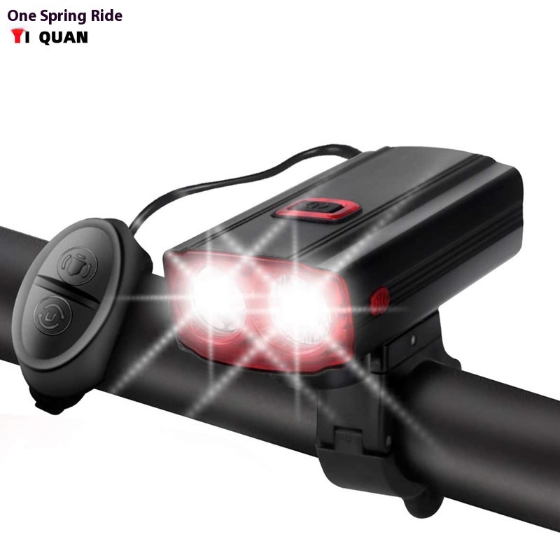 Clearance Mountain Bike High Brightness Horn Light Cycling Equipment Bicycle USBCharging Aluminum Alloy Double T6 Bicycle Headlight