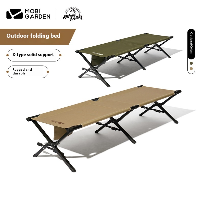 Mugaodi Outdoor Camping Camp Bed Household Portable Storage Accompanying Bed Lightweight Aluminum Alloy Camping Folding Bed