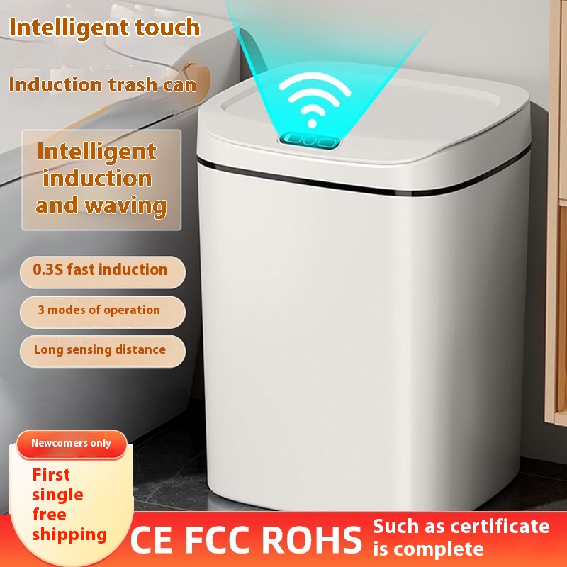 Smart Trash Can Household Automatic Sensor Trash Can Bathroom Kitchen Trash Can With Lid Collective Purchase Gift