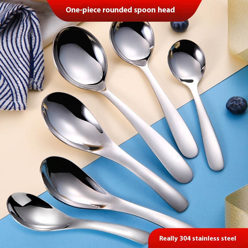 Stainless Steel Spoon304 Spoon Children's Home Kindergarten Eating Spoon Desktop Spoon Tableware Coffee Spoon