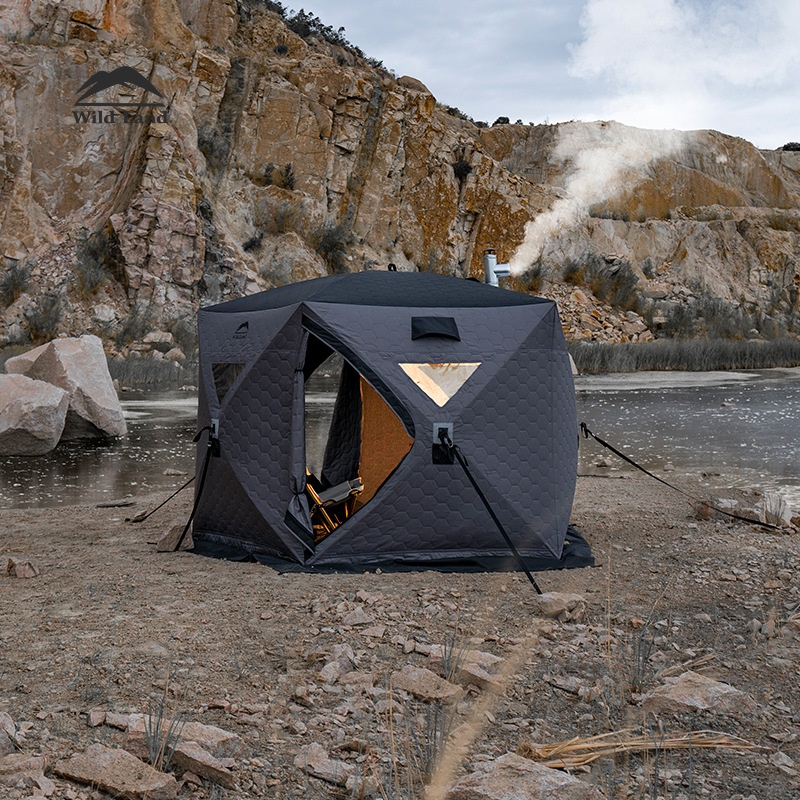 Autumn Field Winter Fishing Warm Cold Thickened Fishing House Windproof Outdoor Blackening Camping Ice Fishing Equipment Winter Tent