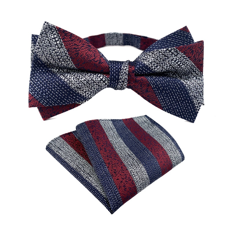 Yongfeng Stock Paisley Bow Tie Plus Pocket Square Suit Groom Wedding Bow Tie