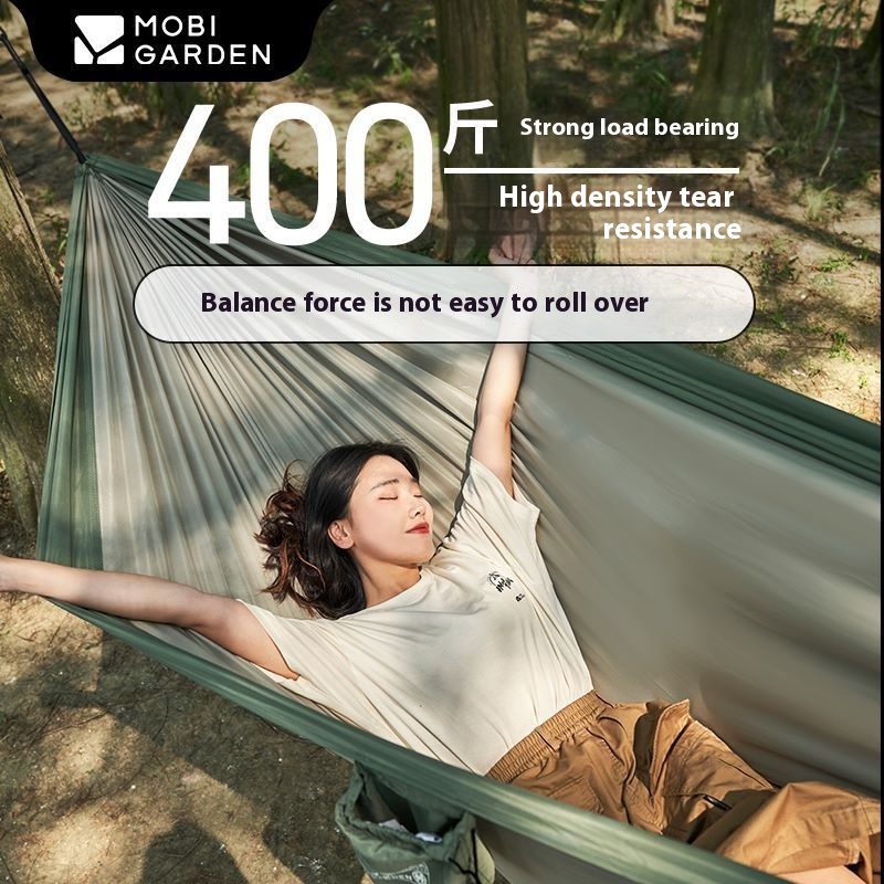 Mugodi Outdoor Camping Anti-rollover Double Hammock Exquisite Picnic Ultra-light Single Leisure Swing Swaying
