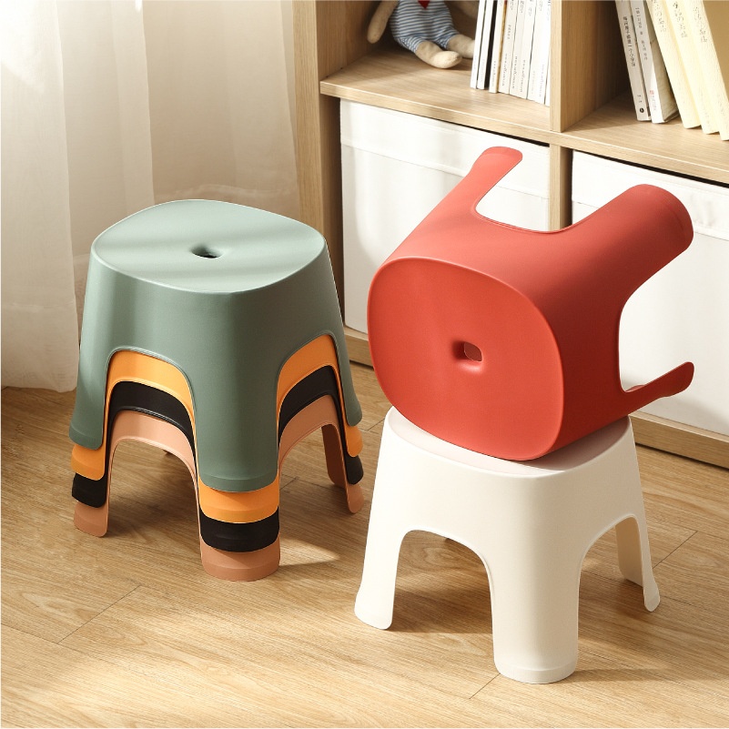 [Hedou Y]Household Bathroom Row Stools Plastic Stools Thickened Adult Children's Low Stools Square Stools Small Stools