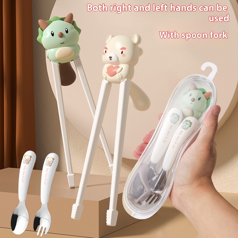 Children's Learning Chopsticks To Learn To Eat Training Chopsticks Baby Spoon Learning Chopsticks Fork Practice Learning To Eat Chopsticks Spoon Fork Set