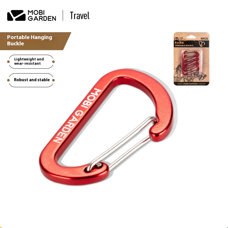 Mogodi Portable Mountaineering Hanging Buckle Key Chain Backpack Water Bottle Buckle Aluminum Alloy Rope Buckle Outdoor D-type Back Buckle