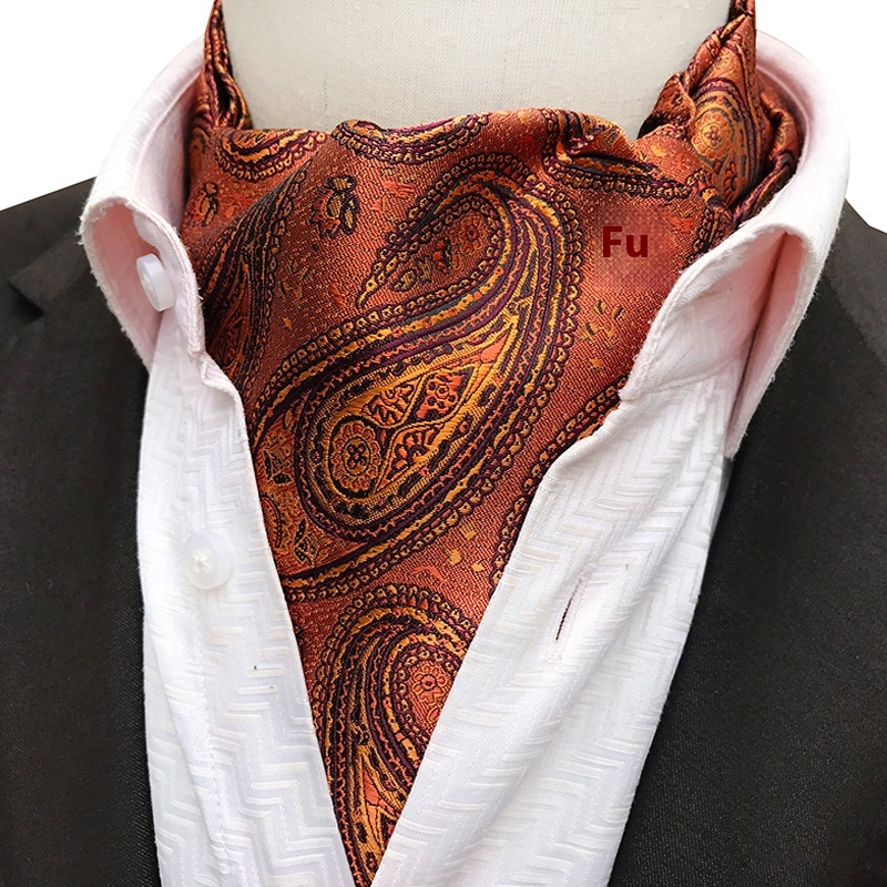 Yongfeng Tie Ready Large Pattern Polyester Jacquard Men's Scarf Retro Men's Tie