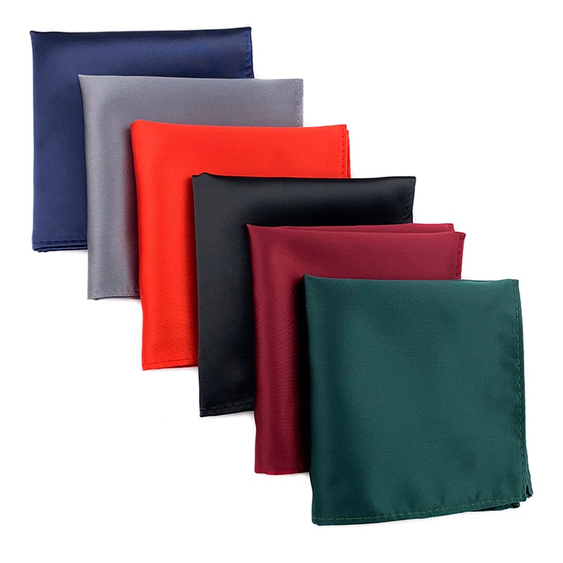 Solid Color Polyester Pocket Square Elegant Men's Suit Pocket Square Satin Handkerchief