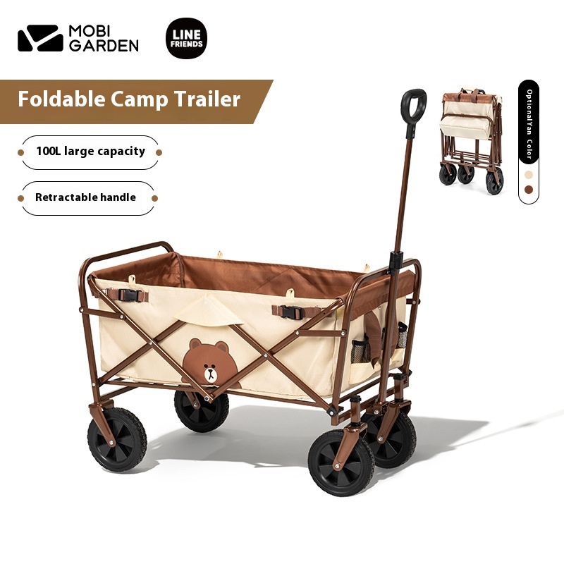Mugodi Joint Camping Car Folding Portable Pull Cart Outdoor Trailer Camping Trolley Picnic Travel Equipment