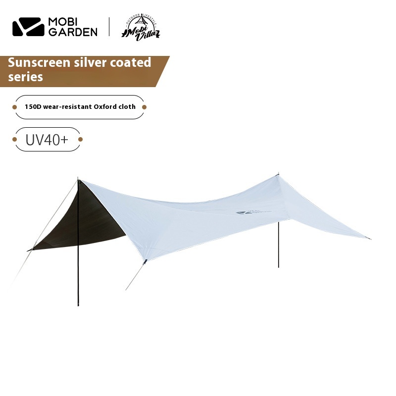 Mogodi Allure Hexagonal Skylight Outdoor Camping Rainproof Extra Large Sunscreen Black Glue Hanging Silver Skylight Tent