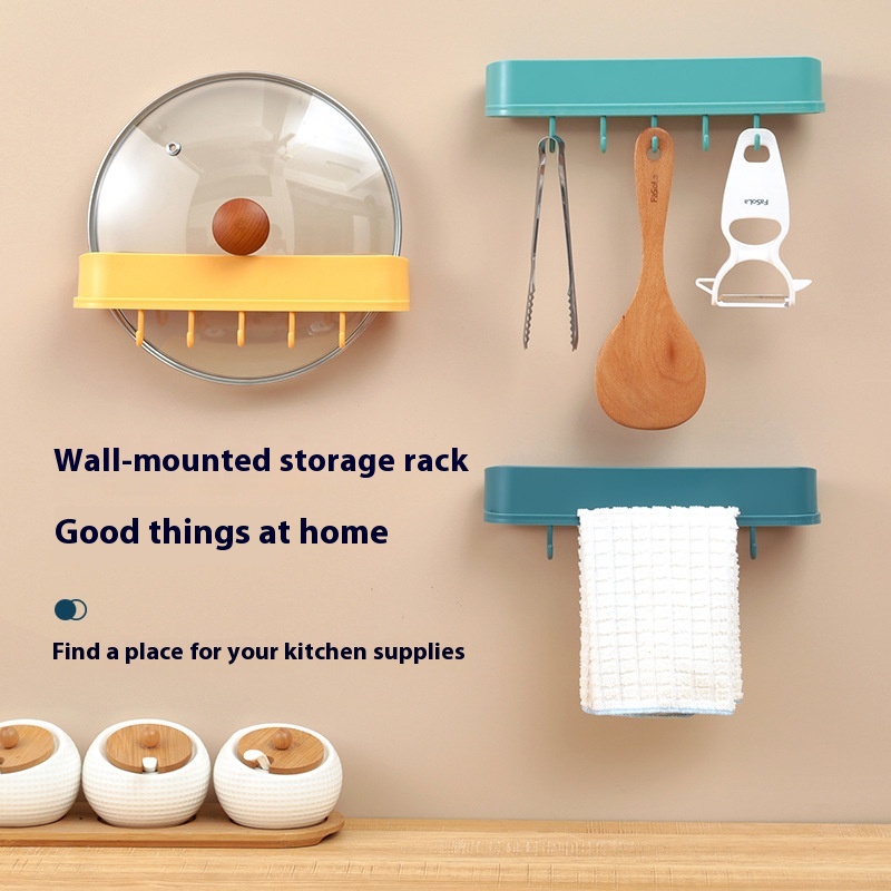 ZT3005 Multifunctional Wall-mounted Chopping Board Storage Rack Punch-free Kitchen Rack Household Pot Lid Rack